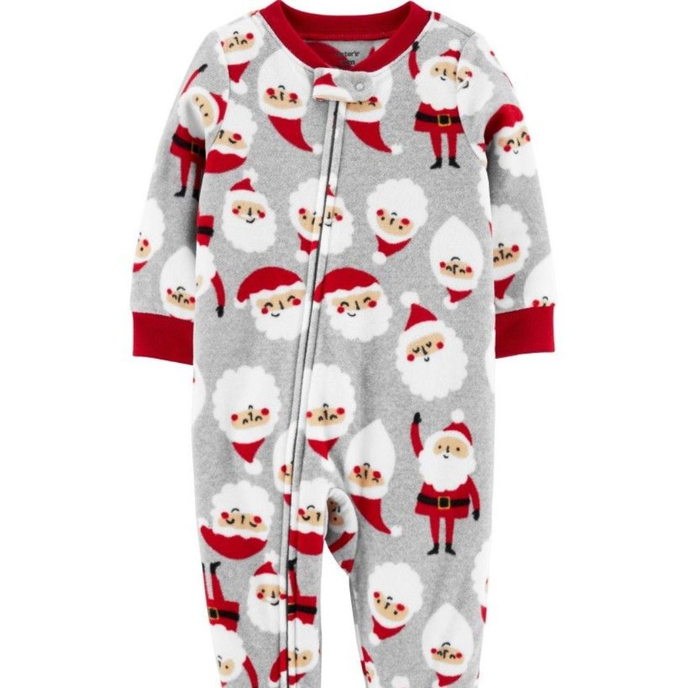 Carter's - Christmas Santa Zip-Up Fleece PJs